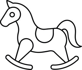 Wooden Horse Toy Vector | Classic Rocker, Vintage Ride-On & Childhood Symbol