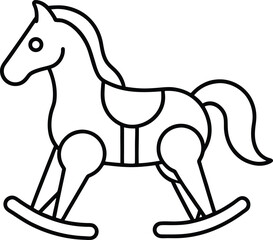 Wooden Horse Toy Vector | Classic Rocker, Vintage Ride-On & Childhood Symbol