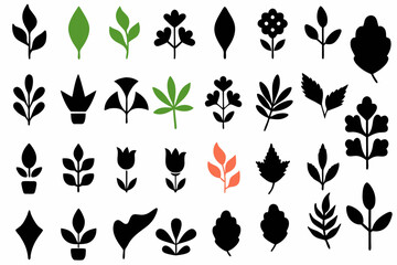 leaf vector icon set nature green eco plant tree organic design illustration graphic environment logo template flat symbol element sign botanical natural ecology art herbal foliage floral leaves i