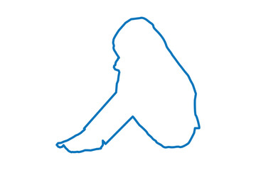 a girl sitting body silhouette vector
