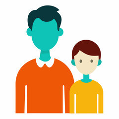 Father and Child Vector Illustration on White Background – AI Graphics Design File for Microstock Sites