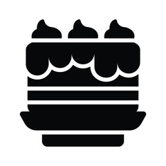 An icon of cake creatively designed in glyph style