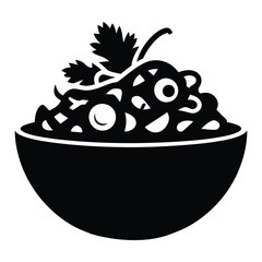 Guacamole Silhouette, Vector, Icon, Logo, White Background.