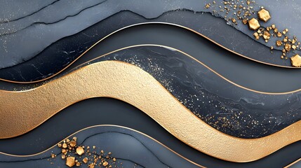 Obraz premium Elegant Black and Gold Abstract Marble Texture Background for Luxury Branding Design Packaging and Digital Presentations