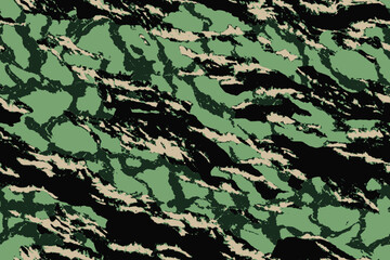 Camouflage seamless pattern.  Tiger stripe camouflage pattern. Forest real tree camouflage design. Hunting camouflage. Tiger stripe pattern.