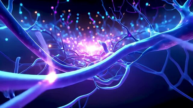 Glowing neural network with synaptic impulses in abstract digital space
