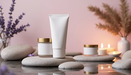 mockup cosmetic cream in spa