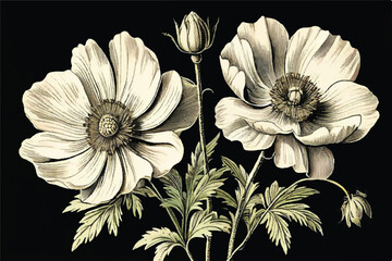 Floral background. A vibrant illustration of various tropical flowers. Seamless floral pattern. 