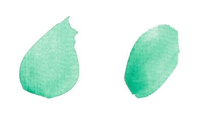 green watercolor element on transparent PNG