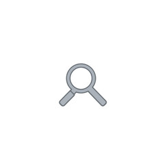 Modern logo design  A light gray magnifying glass icon featuring a bold black outline against a white background. 