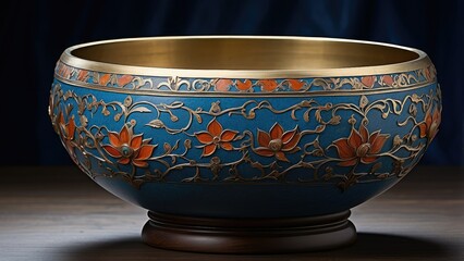 "Metal Singing Bowl and Wooden Mallet: Studio Photography