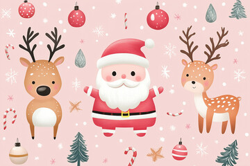 santa claus and reindeer