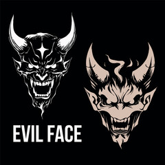 Evil Face vector design for t shirt 