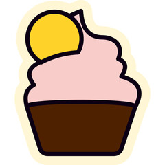Cute Cupcake Sticker