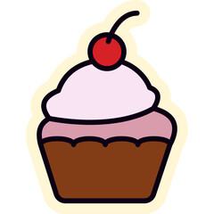 Cute Cupcake Sticker