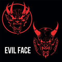 Evil Face vector design for t shirt 