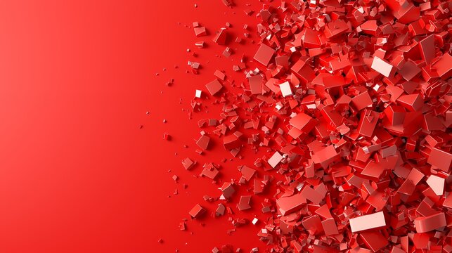 Red abstract fragmentation background