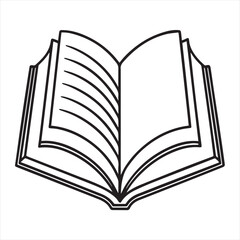 Open Book Silhouette Icon | Vector Clipart Design in Black and White
