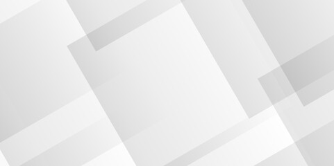Fototapeta premium Vector white and gray overlap triangle geometric technology pattern. minimal rectangle arranged white lines transparent web square background layers. overlap web presentation design.