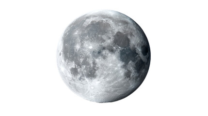a full moon in space. isolated, transparent background