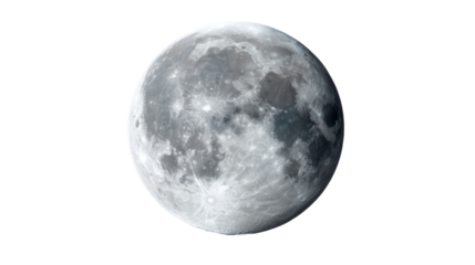 a full moon in space. isolated, transparent background