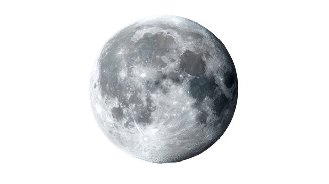 a full moon in space. isolated, transparent background