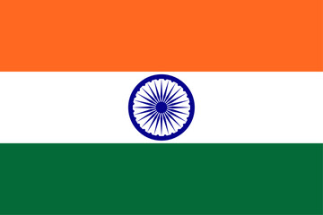 Obraz premium Vector illustration of the Indian national flag with saffron, white, and green stripes and Ashoka Chakra. Represents patriotism, unity, and pride. Perfect for national celebrations. Icons, vector.