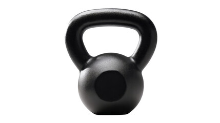 A black kettlebell. isolated, transparent background