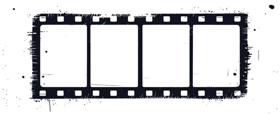 Vintage black film strip frame with 35mm photo reel design