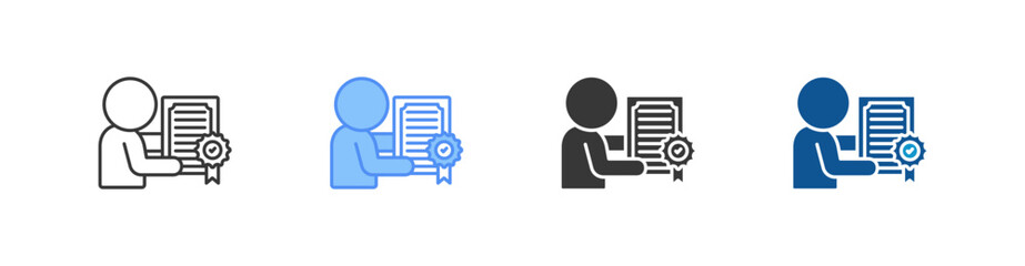 Obraz premium Certification Multistyle Icon Sheet