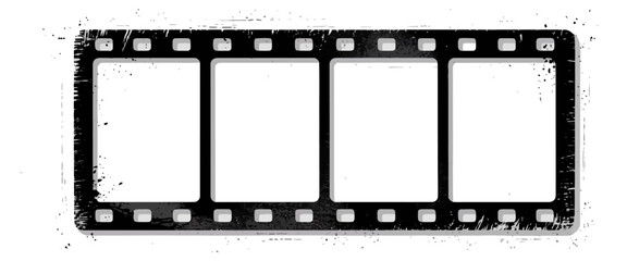 Vintage black film strip frame with 35mm photo reel design