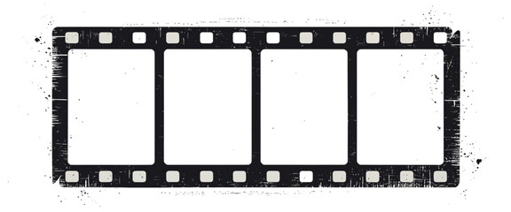Vintage black film strip frame with 35mm photo reel design