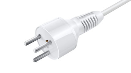 Close-up of a power plug. isolated, transparent background