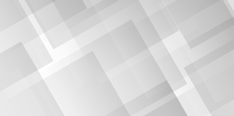 Vector white and gray overlap triangle geometric technology pattern. minimal rectangle arranged white lines transparent web square background layers. overlap web presentation design.