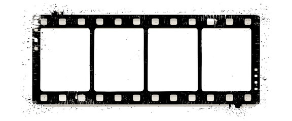 Vintage black film strip frame with 35mm photo reel design