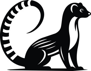 Alert mongoose silhouette poised for action