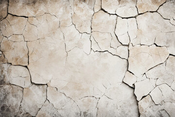 White cracked wall background. Cracked wall texture.  Damaged wall texture. Cracks in a wall.