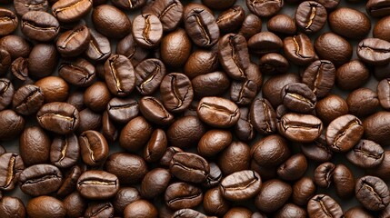 Obraz premium Closeup of Deeply Roasted Coffee Beans with a Velvety Smooth Texture and Rich Earthy Tones Perfect for Gourmet Artisanal Coffee or Beverage Branding and Packaging Designs