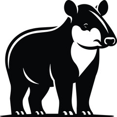 Obraz premium Tapir Standing Confidently Silhouette with Raised Snout