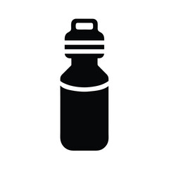 Water Bottle Stencil Icon Silhouette Vector Illustration
