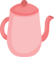 a pink tea kettle on a transparent background