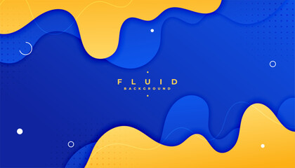 yellow and blue curvy pattern abstract banner in 3d style