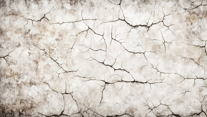 White cracked wall background. Cracked wall texture.  Damaged wall texture. Cracks in a wall.