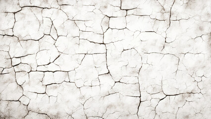 White cracked wall background. Cracked wall texture.  Damaged wall texture. Cracks in a wall.