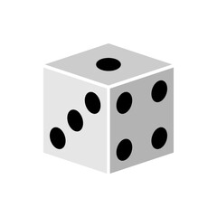 Gray dice icon flat vector design