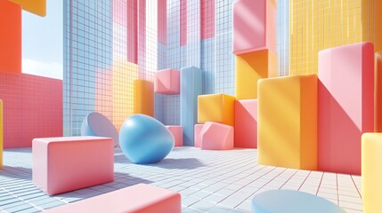Candy-colored blocks falling into grid with soft sound cues