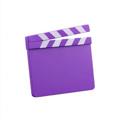 Fototapeta premium Purple film clapperboard isolated on white background