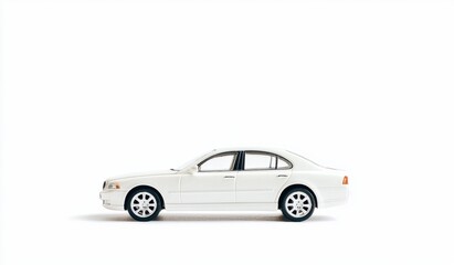 Fototapeta premium White Compact Car Model on White Background for Automotive Designs