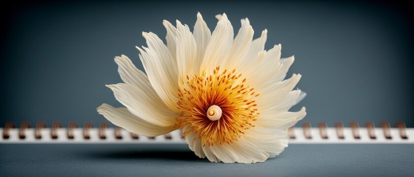 Elegant White Flower with Spiral Center  Macro Photography  Nature Close Up  Botanical Bea