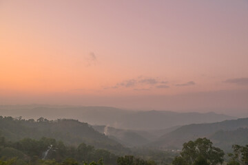 Mountain view with morning light